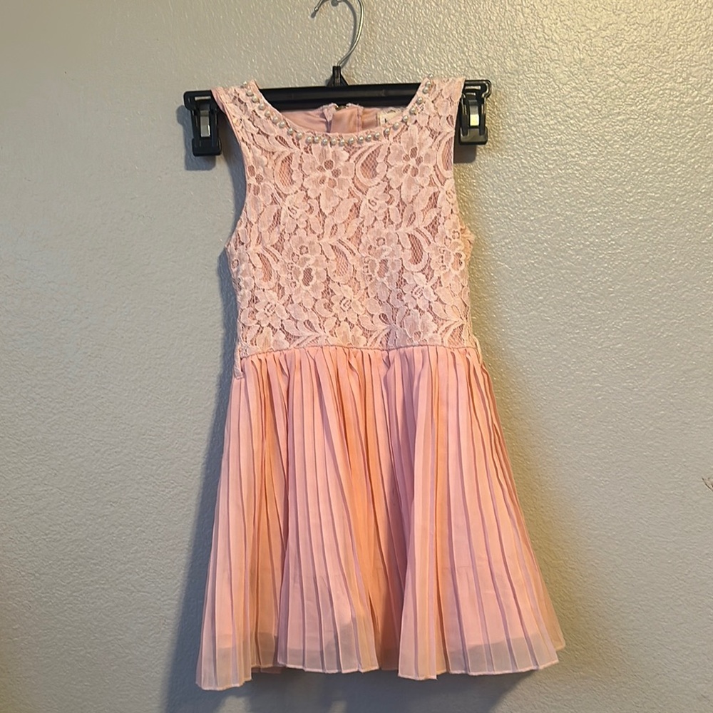 soft Pink Lace Kids Dress